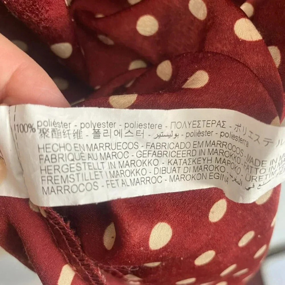 Zara Brown Polkadot V Neck Dress - Picture 9 of 14